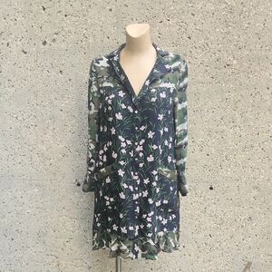 Nicole MillerFloral Camouflage Long Sleeve Dress